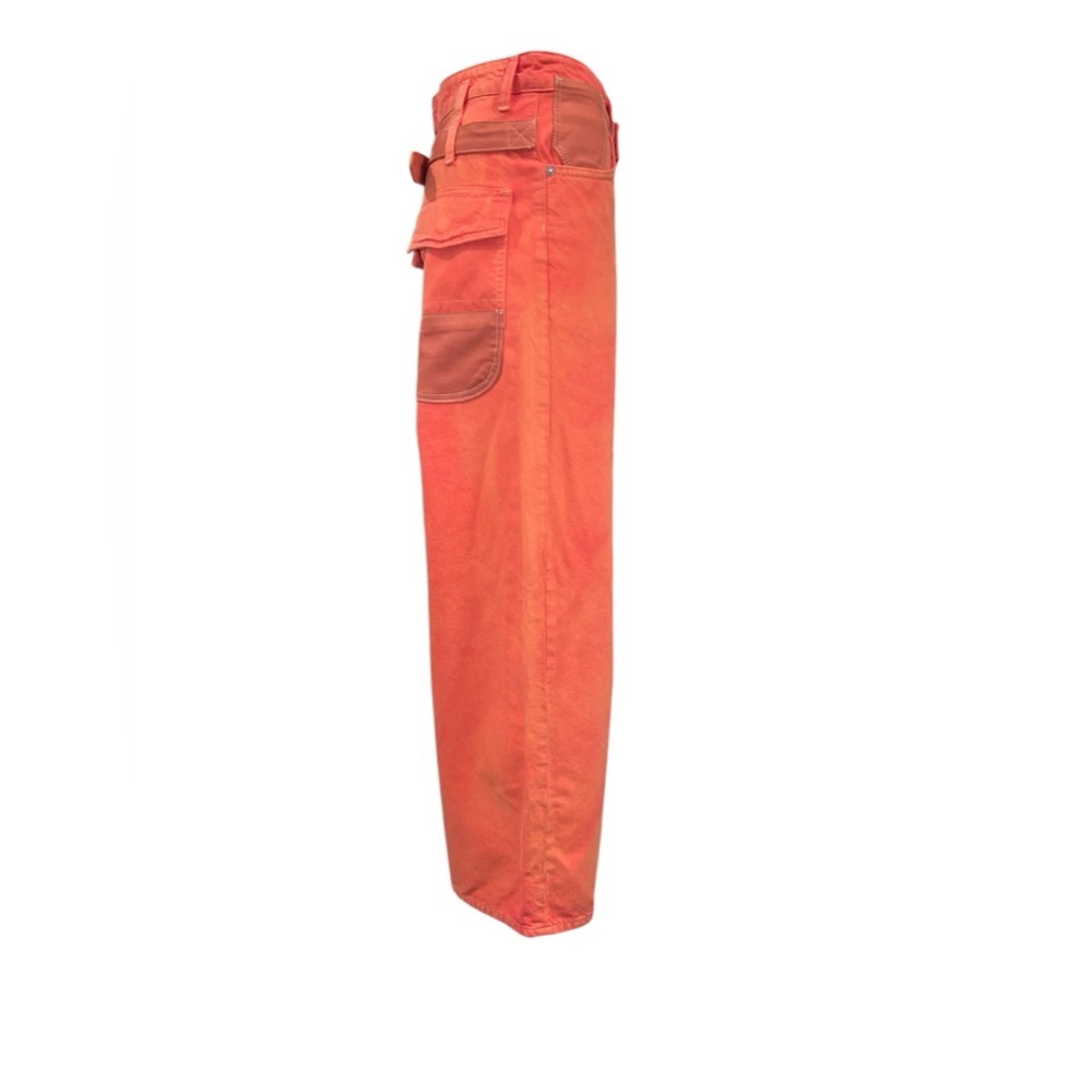 Free People We The Free Waterfalls Baggy Wide Leg Jeans Orange Size 25 - Picture 7 of 16